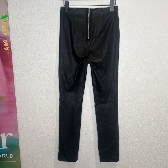 New RTA Kaimi Pant Leather Black Straight Leg Size 26 Revolve - Picture 6 of 16